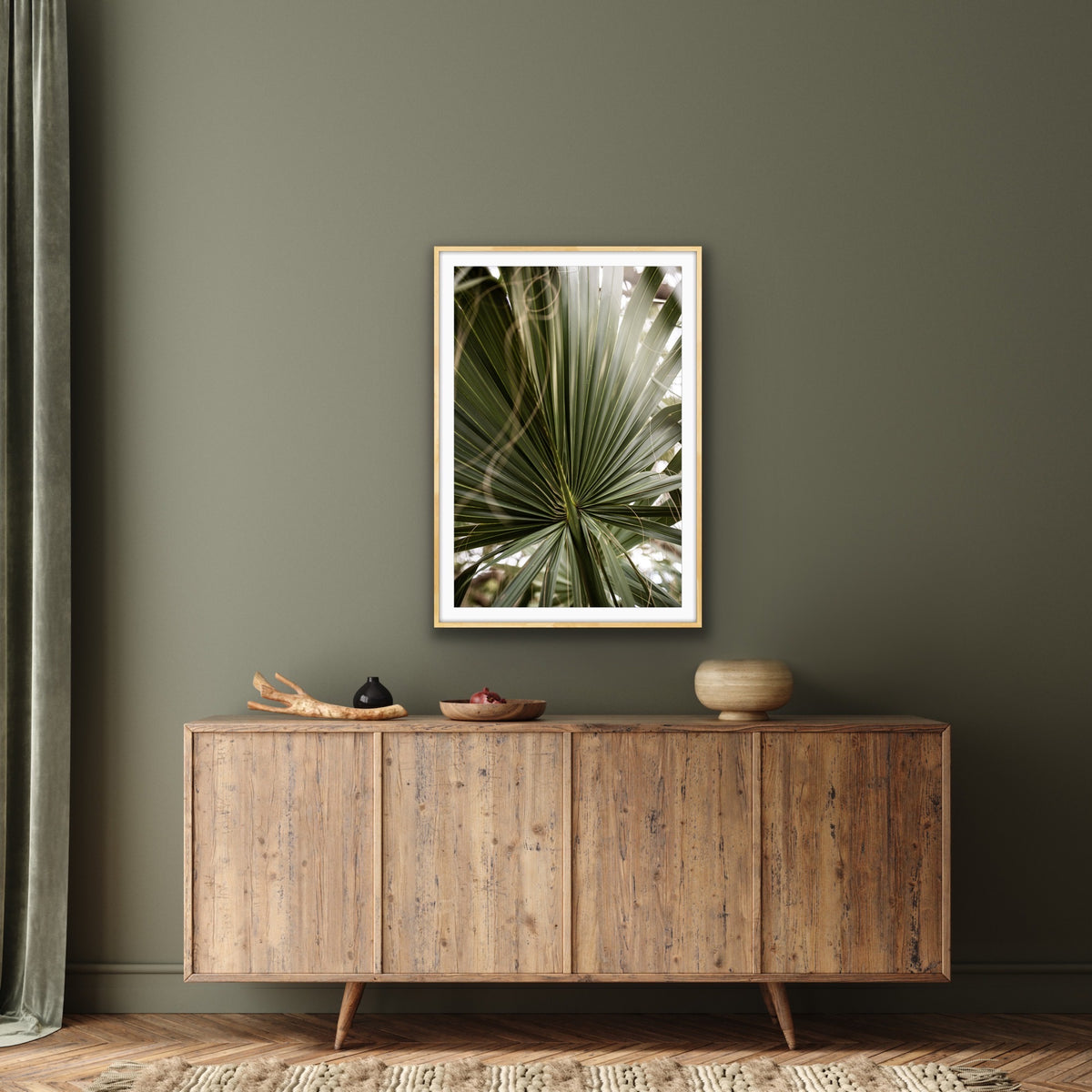 Amanda Anderson's signature framed print "Palm" is an interior designer's dream. This framed print works in any room to bring a sense of warmth and calm. 